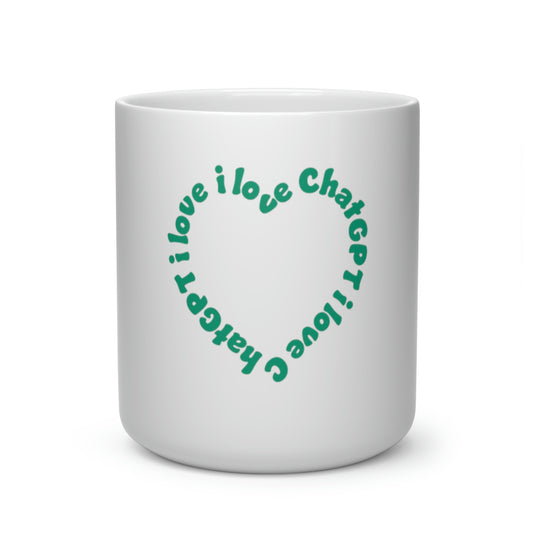 I love ChatGPT Heart Shape Mug - Valentine's Collection